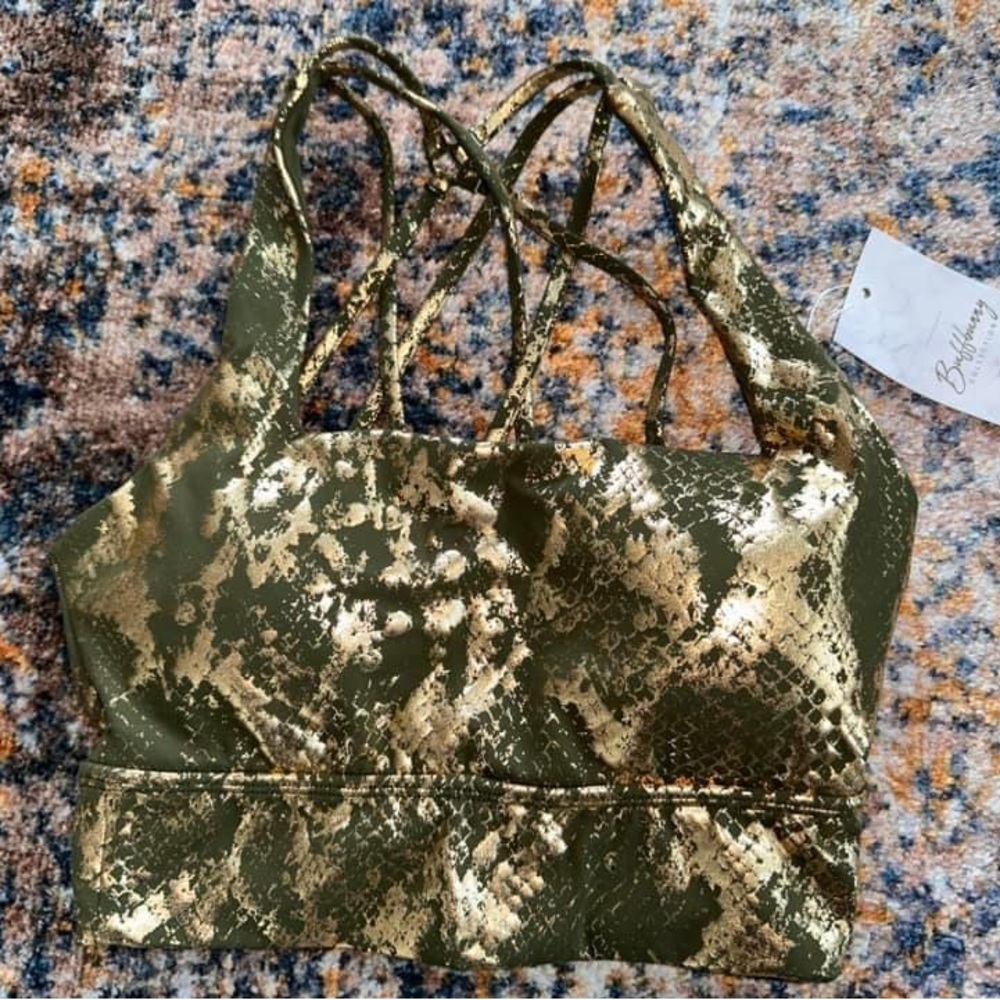 SOLD Buffbunny revolution sports bra medium Olive Gold Viper NWT - Picture 7 of 11